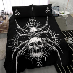 Skull Satanic Goth Spider 3 Piece Duvet Set