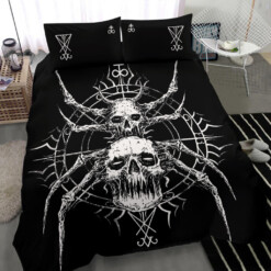 Skull Gothic Satanic Spider 3 Piece Duvet Set Lucifer Version