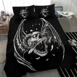 Skull Exploding Demon Dagger 3 Piece Duvet Set Long Wing Version