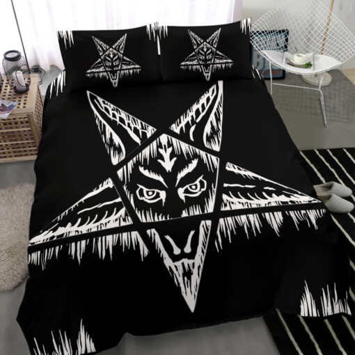 Satanic Pentagram Drip 2nd Version New Large Print 3 Piece Duvet Set