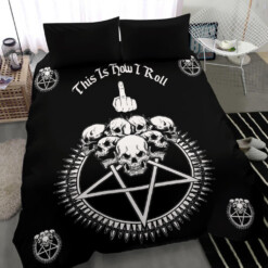 Skull Satanic Pentagram This Is How I Roll 3 Piece duvet set