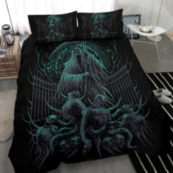 Wicked Skull Reaper Demon 3 Piece Duvet Set Awesome Blue Green