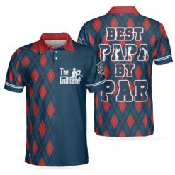 Best Papa By Par Argyle Pattern Custom Polo Shirt Personalized Polo Shirt Best Golf Shirt For Men