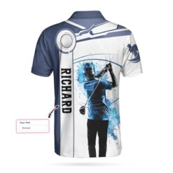 Blue Golf Lover Custom Polo Shirt Personalized White And Blue Golf Shirt For Men - Dream Art Europa