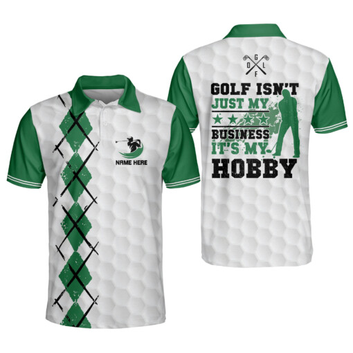 Custom Funny Golf Shirts for Men Golf Isnt Just My Business Its My Hobby Mens Golf Polo Shirts Dry Fit Short Sleeve Crazy Golf Shirts GOLF
