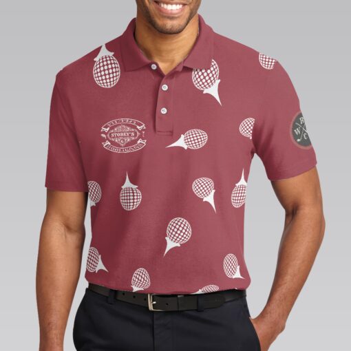 Filthy Personalized Red and White Golf Polo Shirt