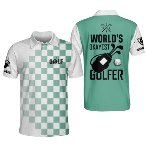 Funny Golf Shirts for Men Mens Golf Shirts Short Sleeve Polo Dry Fit Okay Golfer Custom Crazy Polo Golf Shirts for Men GOLF