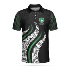 Golf Black And Green Abstract Pattern Custom Polo Shirt Personalized Golf Gift For Male Golfers - Dream Art Europa