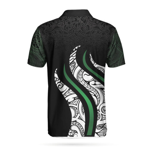 Golf Black And Green Abstract Pattern Custom Polo Shirt Personalized Golf Gift For Male Golfers