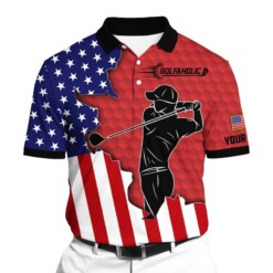 Golf Polo Shirt Cool Golf Man Golfaholic Golf Polo Shirts Multicolor Personalized Golf Shirt Patriotic Golf Shirt For Men