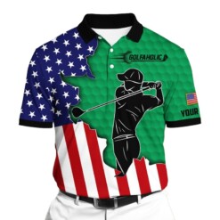 Golf Polo Shirt Cool Golf Man Golfaholic Golf Polo Shirts Multicolor Personalized Golf Shirt Patriotic Golf Shirt For Men