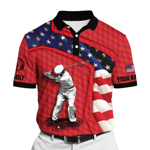 Golf Polo Shirt Premium American Cool Old Man Golf Polo Shirts Multicolor Personalized Golf Shirt Patriotic Golf Shirt For Men