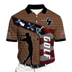 Golf Polo Shirt Premium Classic US Golf Player Golf Polo Shirts Multicolor Personalized Golf Shirt Patriotic Golf Shirt For Men