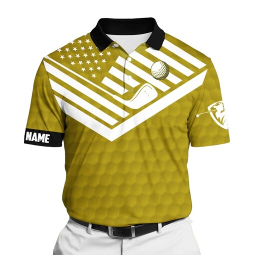Golf Polo Shirt Premium Cool American Flag Golf Lover Golf Polo Shirts Multicolored Personalized Golf Shirt Patriotic Golf Shirt For Men