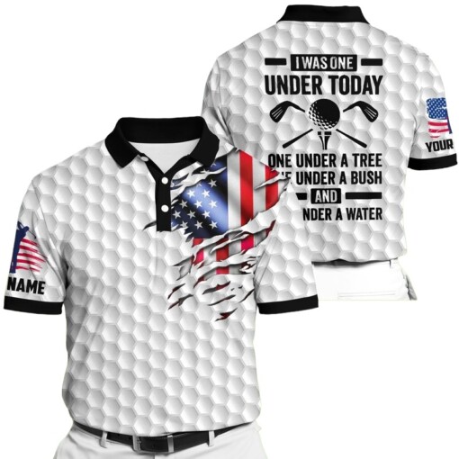 Golf Polo Shirt Premium Cool American Flag White Golf Polo Shirts Personalized Golf Shirt Patriotic Golf Shirt For Men