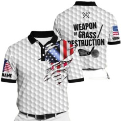 Golf Polo Shirt Premium Cool American Flag White Golf Polo Shirts Personalized Golf Shirt Patriotic Golf Shirt For Men