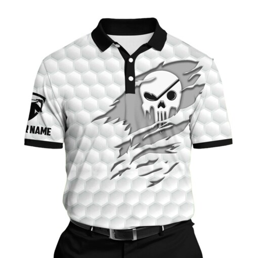 Golf Polo Shirt Premium Cool Golf Skull In My Heart Golf Polo Shirts Multicolored Personalized Golf Shirt Patriotic Golf Shirt For Men