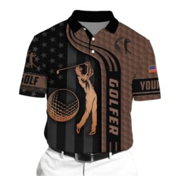 Golf Polo Shirt Premium Cool Golfer 3D Polo AOV Printed Multicolor Personalized Golf Shirt Patriotic Golf Shirt For Men