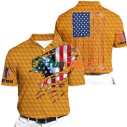 Golf Polo Shirt Premium Extra Cool American Flag Golf Polo Shirts Multicolor Personalized Golf Shirt Patriotic Golf Shirt For Men