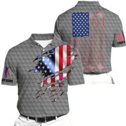 Golf Polo Shirt Premium Extra Cool American Flag Golf Polo Shirts Multicolor Personalized Golf Shirt Patriotic Golf Shirt For Men