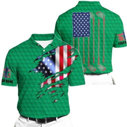 Golf Polo Shirt Premium Extra Cool American Flag Golf Polo Shirts Multicolor Personalized Golf Shirt Patriotic Golf Shirt For Men