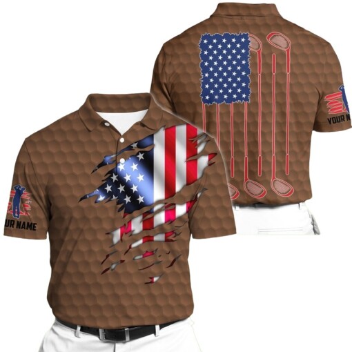 Golf Polo Shirt Premium Extra Cool American Flag Golf Polo Shirts Multicolor Personalized Golf Shirt Patriotic Golf Shirt For Men