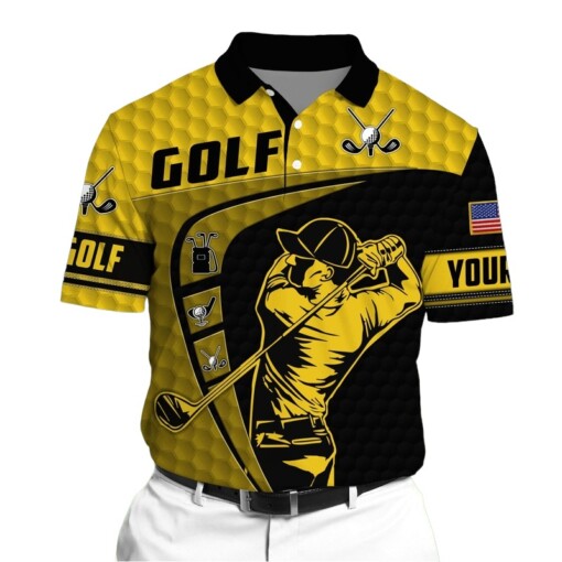 Golf Polo Shirt Premium Golf 3D Polo Boomerang Multicolor Personalized Golf Shirt Patriotic Golf Shirt For Men
