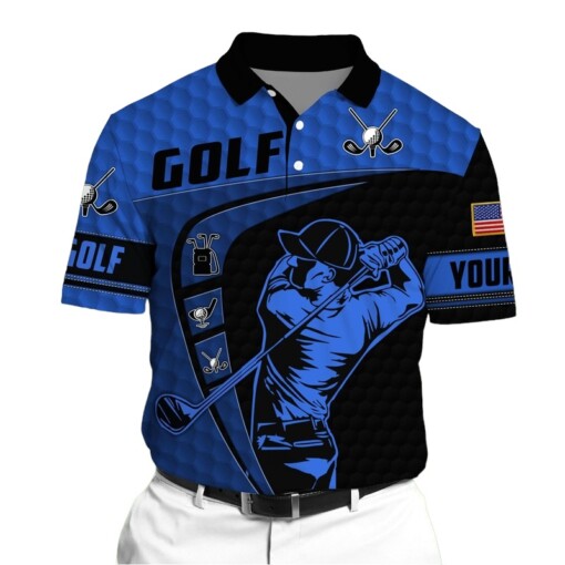 Golf Polo Shirt Premium Golf 3D Polo Boomerang Multicolor Personalized Golf Shirt Patriotic Golf Shirt For Men