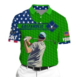 Golf Polo Shirt Premium Golfaholic Golf Man Polo Multicolor Personalized Golf Shirt Patriotic Golf Shirt For Men