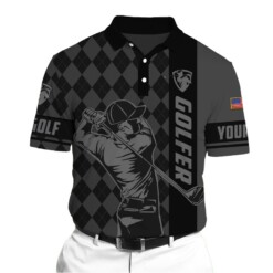 Golf Polo Shirt Premium Golfer 3D Polo AOP Argyle Multicolor Personalized Golf Shirt Patriotic Golf Shirt For Men