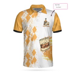 Golf Whisky And Take Naps Custom Polo Shirt Personalized Yellow Plaid Pattern Golf Shirt With Name For Golfers - Dream Art Europa