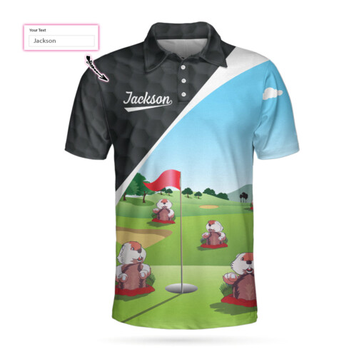 Gopher My Mind Is On Golf Custom Polo Shirt Personalized Golf Shirt For Men Cool Gift For Golfers