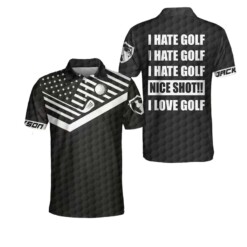 I Hate Golf Nice Shot I Love Golf Custom Polo Shirt Personalized Golf Pattern Polo Shirt Best Golf Shirt For Men