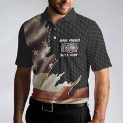 Make America Golf Again Custom Polo Shirt Personalized Black Hornet Nest Pattern American Flag Golf Shirt For Men - Dream Art Europa