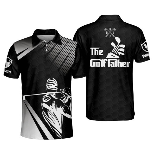 Personalized 3D Funny Golf Polo Shirts for Men The Golf Father Mens Golf Shirt Short Sleeve Polo Lightweight Dry Fit GOLF
