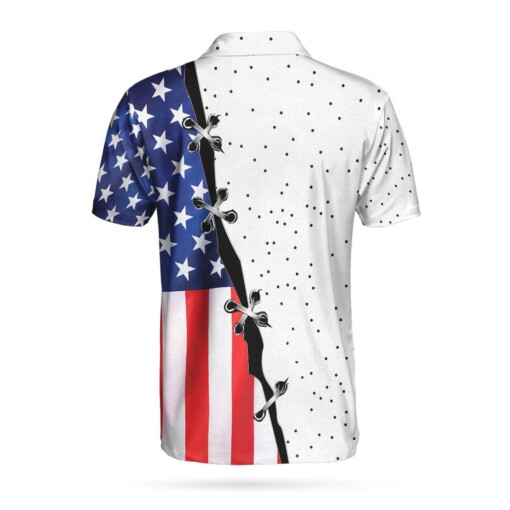 Personalized American Flag Golf Custom Polo Shirt Custom American Flag Golf Shirt For Men Best Golf Gift Idea
