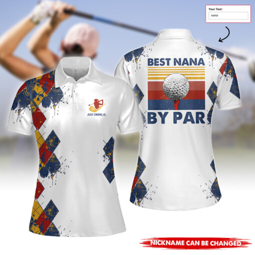 Personalized Best Nana By Par Women Short Sleeve Polo Shirt