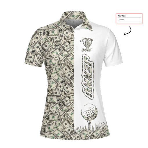 Personalized Dollar Golf Women Short Sleeve Polo Shirt