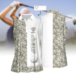 Personalized Dollar Golf Women Sleeveless Polo Shirt - Dream Art Europa