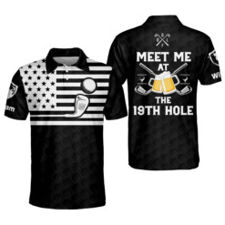 Personalized Funny Golf Shirt for Men Meet Me At The 19th Hole Funny Golf And Beer Polo Shirt Sports Polo for Men GOLF