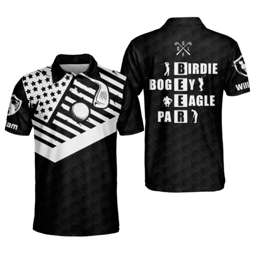 Personalized Funny Golf Shirts for Men Beer Birdie Bogey Eagle Par Golf Shirts Dry Fit Short Sleeve Polos GOLF