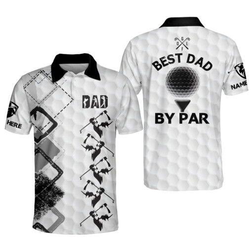 Personalized Funny Golf Shirts for Men Best Dad By Par Golfer Mens Golf Shirts Dry Fit GOLF