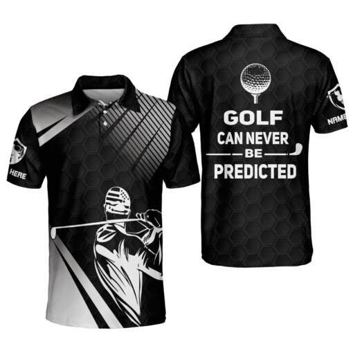 Personalized Funny Golf Shirts for Men Golf Can Never Be Predicted Mens Golf Shirts Dry Fit Short Sleeve GOLF