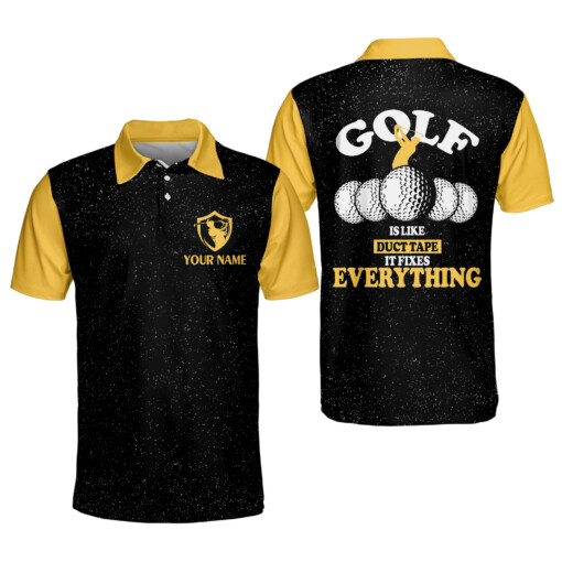 Personalized Funny Golf Shirts for Men Golf Is Duct Tape It Fixes Everything Mens Golf Shirts Dry Fit Short Sleeve GOLF