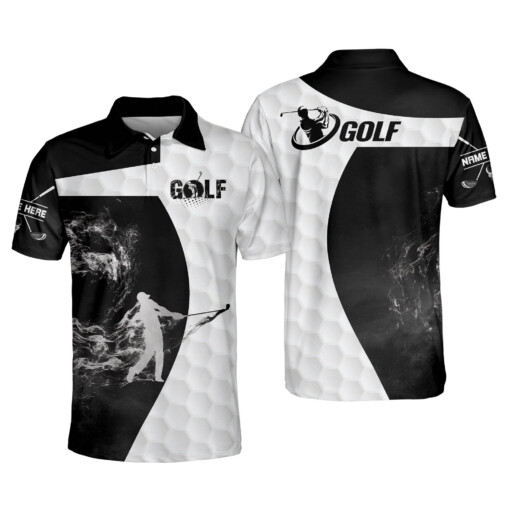 Personalized Funny Golf Shirts for Men Golfer With Smoke Mens Golf Shirts Short Sleeve Polo GOLF