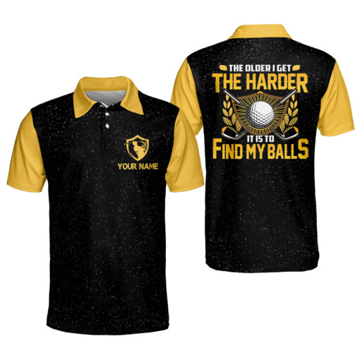 Personalized Funny Golf Shirts for Men The Older I Get The Harder It Is To Find My Balls Crazy Golf Shirts Short Sleeve GOLF