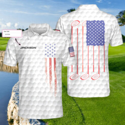 Personalized Golf 4th Of July Custom Polo Shirt Personalized White American Flag Golf Shirt For Men - Dream Art Europa