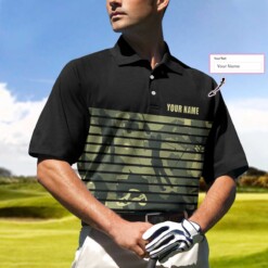 Personalized Golfing Camouflaged Fore Custom Polo Shirt Golfing Horizontal Stripes Polo Shirt Camo Golf Shirt For Men - Dream Art Europa