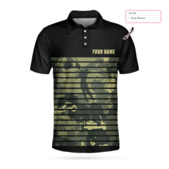 Personalized Golfing Camouflaged Fore Custom Polo Shirt Golfing Horizontal Stripes Polo Shirt Camo Golf Shirt For Men - Dream Art Europa