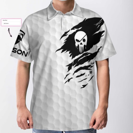 Personalized Name The Golf Skull Custom Polo Shirt Customized Golf Shirt With Name For Golfers